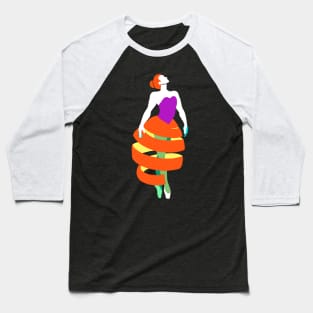 Orange peel ballerina dance Baseball T-Shirt